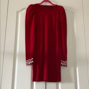 Flirty chic red sweater dress